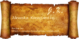 Jánoska Konstantin névjegykártya